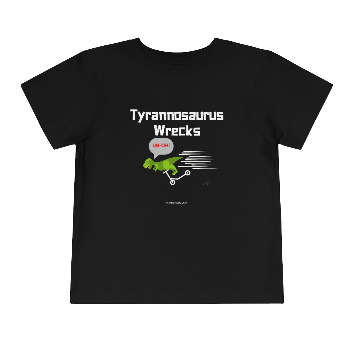 Tyrannosaurus Wrecks his scooter (toddler tee)