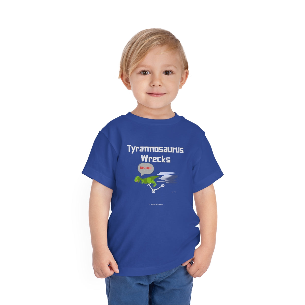 Tyrannosaurus Wrecks his scooter (toddler tee)