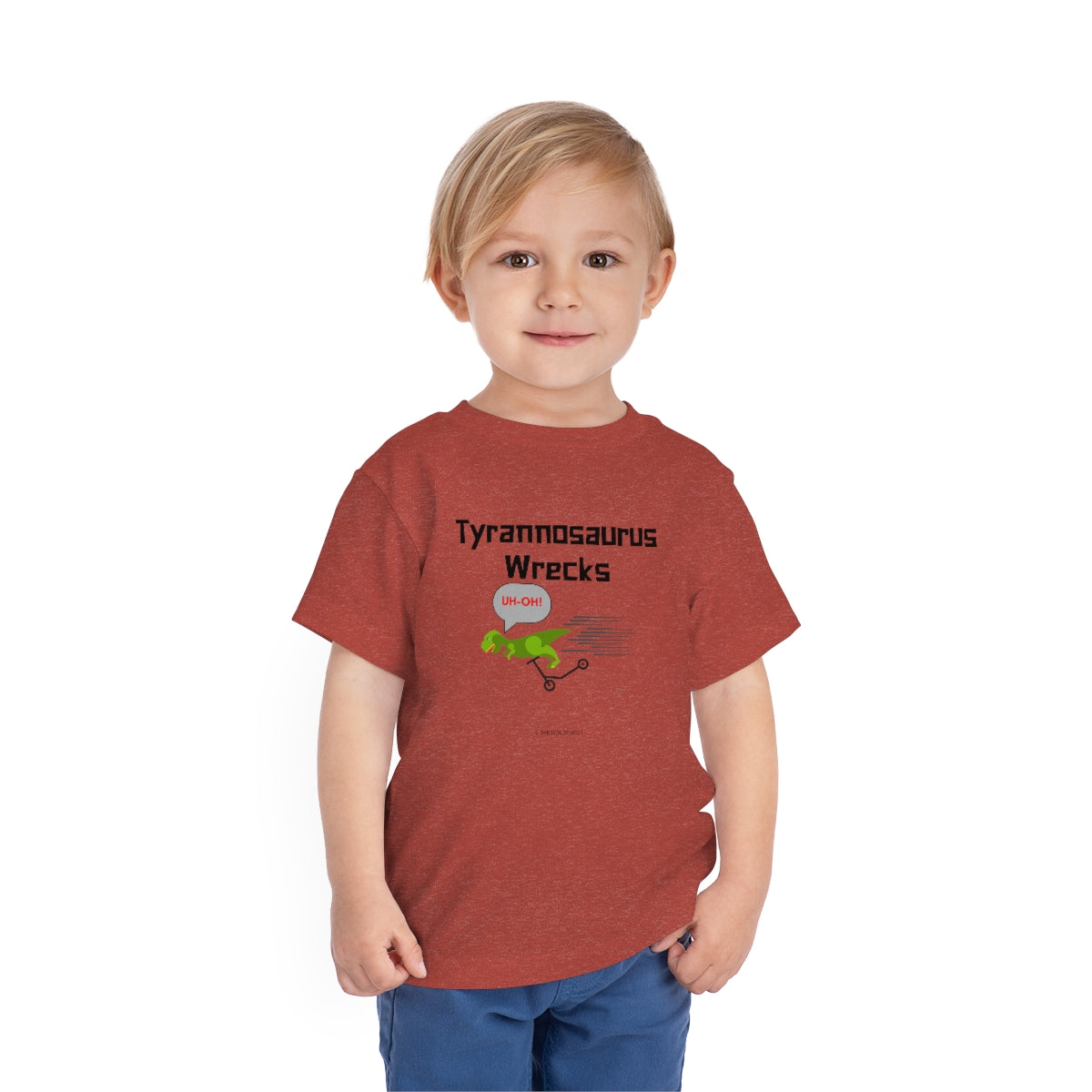 Tyrannosaurus Wrecks his scooter (toddler tee)