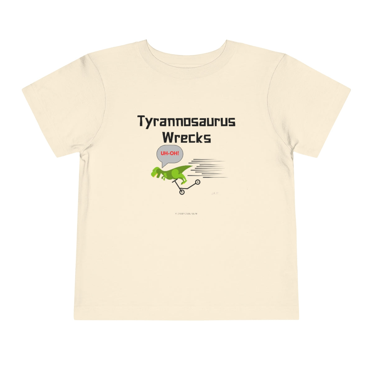 Tyrannosaurus Wrecks his scooter (toddler tee)