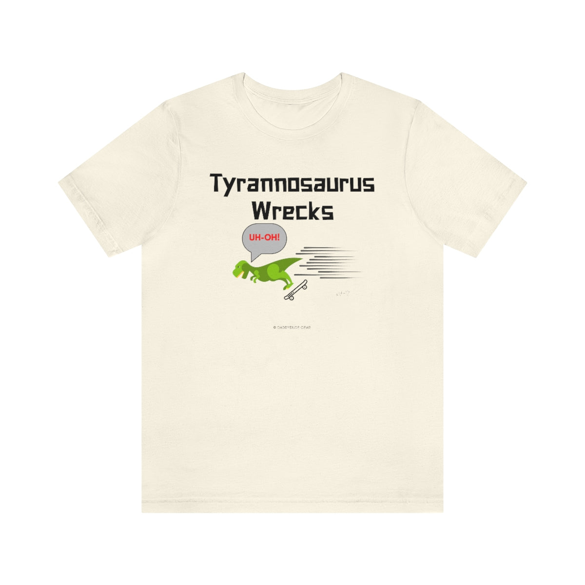 Tyrannosaurus Wrecks his board (adult tee)