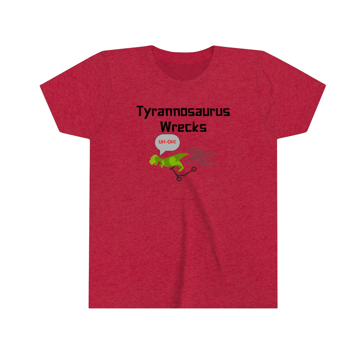 Tyrannosaurus Wrecks his scooter (youth tee)