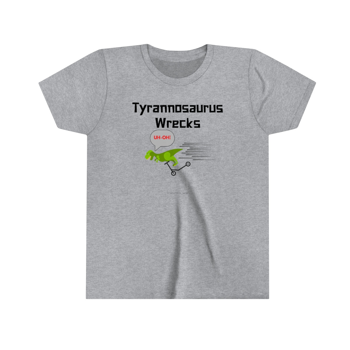 Tyrannosaurus Wrecks his scooter (youth tee)