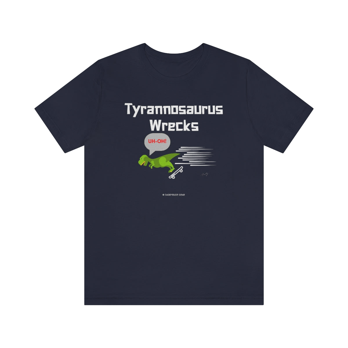 Tyrannosaurus Wrecks his board (adult tee)