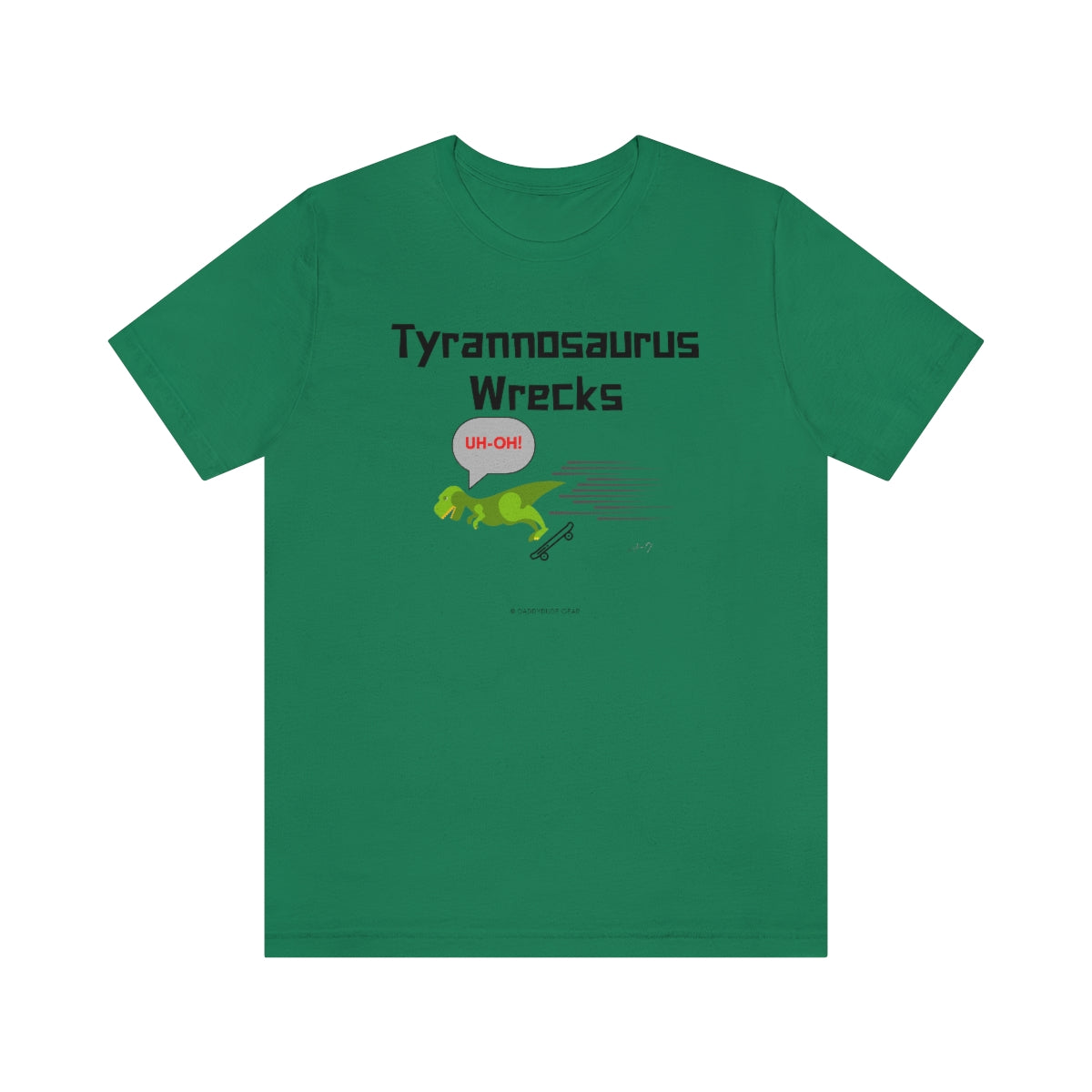 Tyrannosaurus Wrecks his board (adult tee)