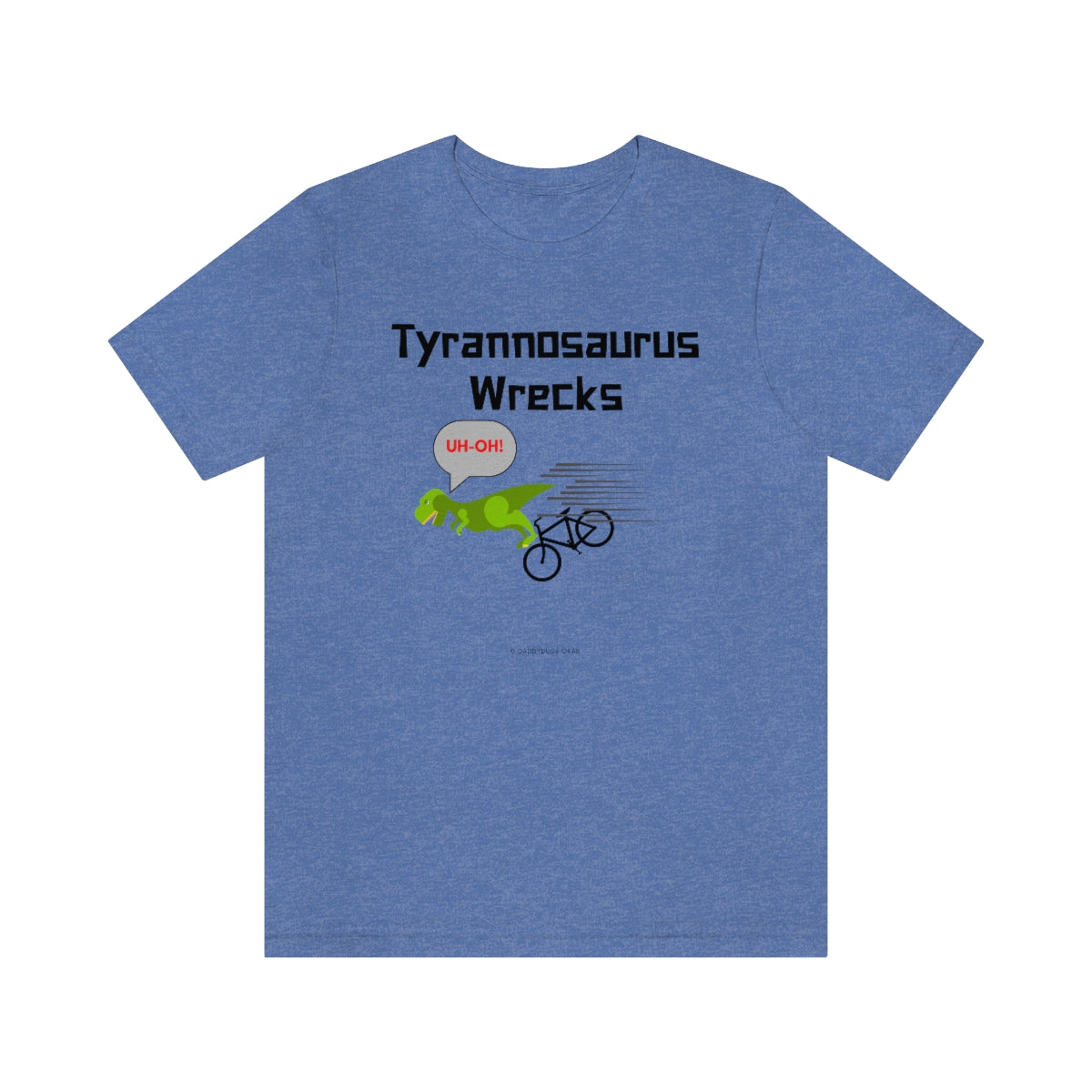 Tyrannosaurus Wrecks his bike (adult tee)