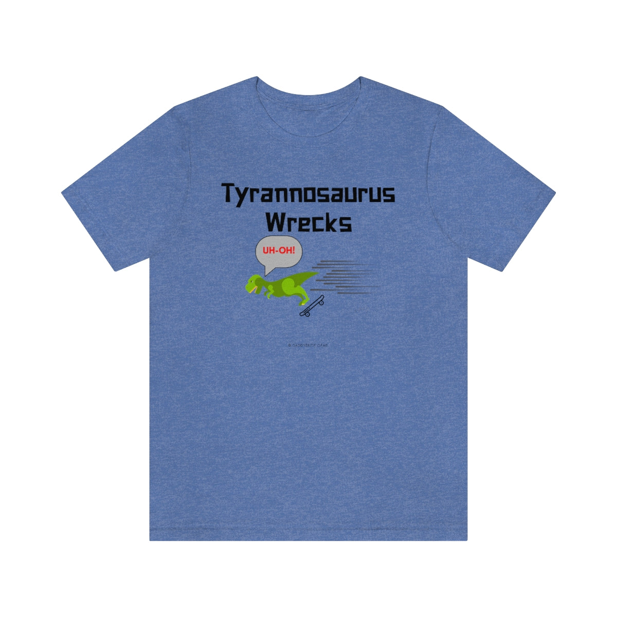 Tyrannosaurus Wrecks his board (adult tee)