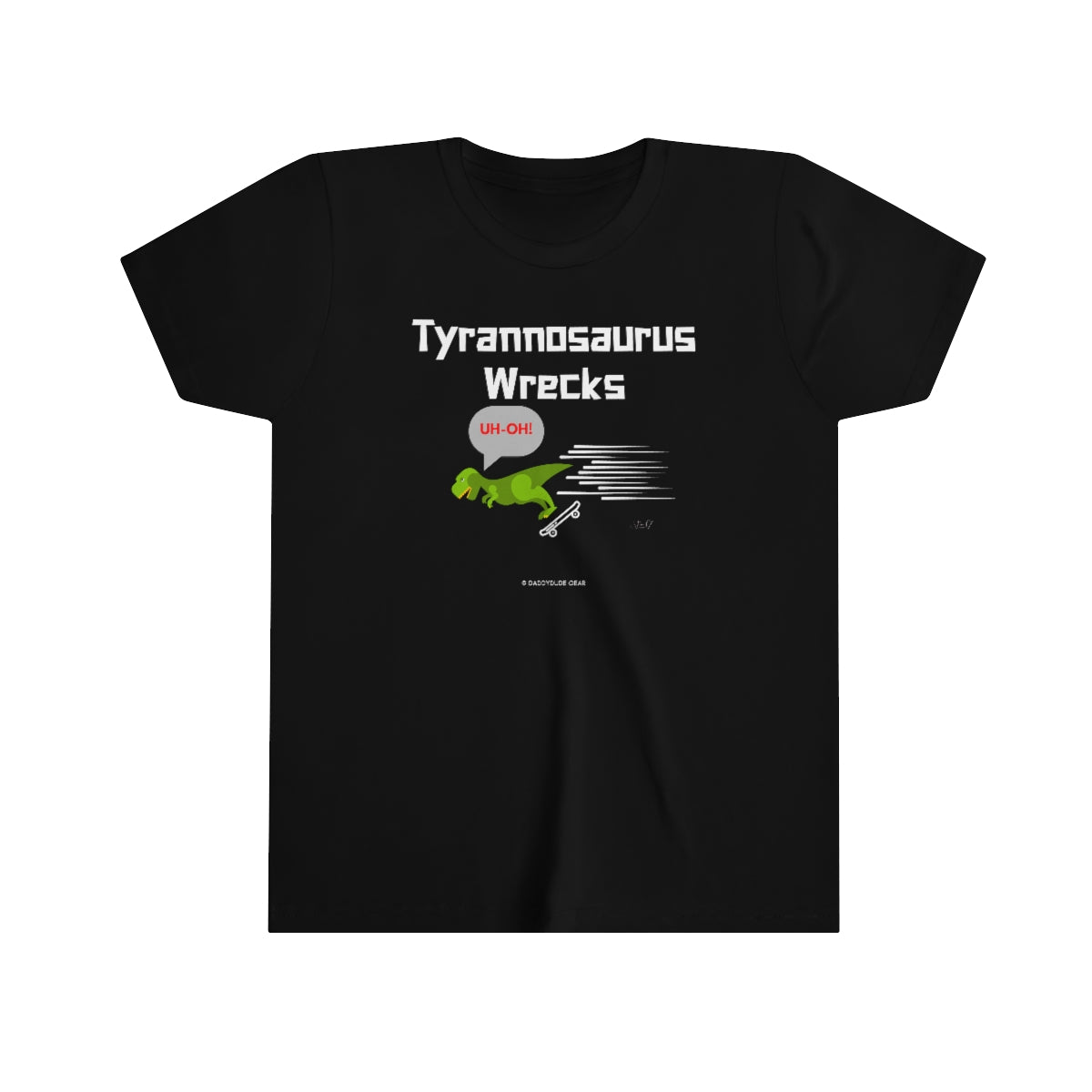 Tyrannosaurus Wrecks his board (youth tee)