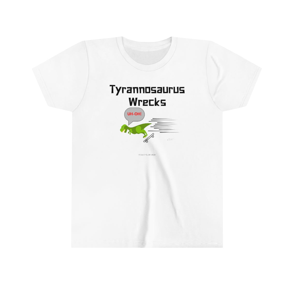 Tyrannosaurus Wrecks his board (youth tee)