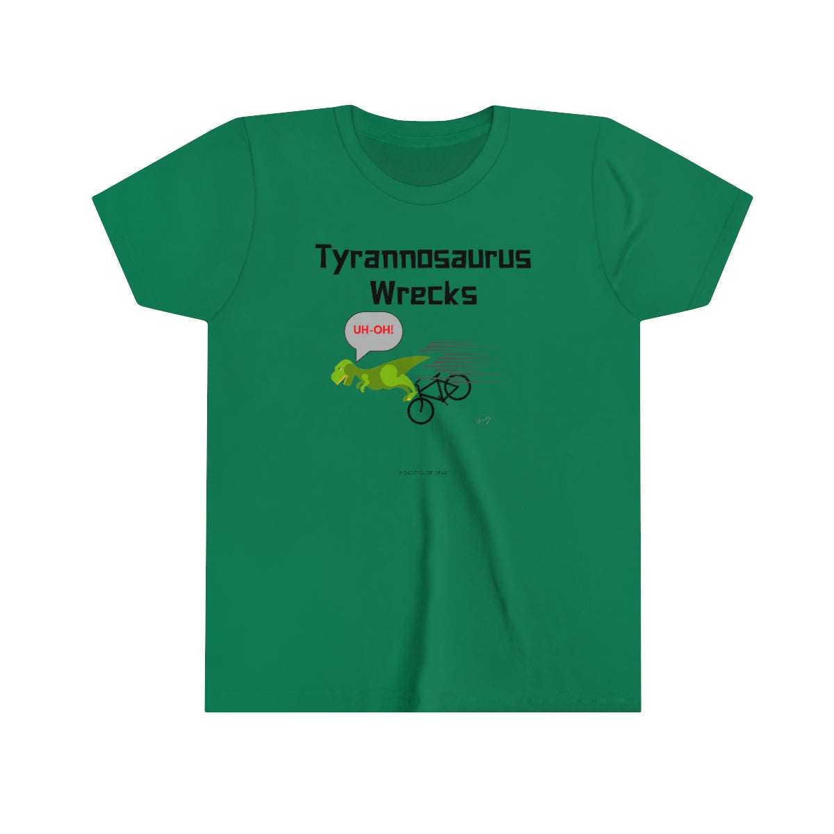 Tyrannosaurus Wrecks his bike (youth tee)